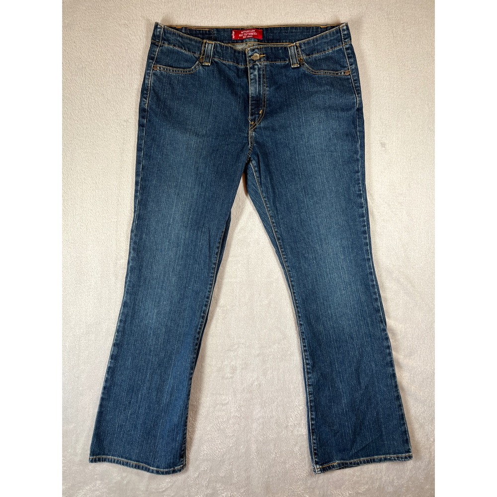 Levis‎ 525 Nouveau Low Boot Cut Stretch Jeans Womens 16 Medium Wash Denim